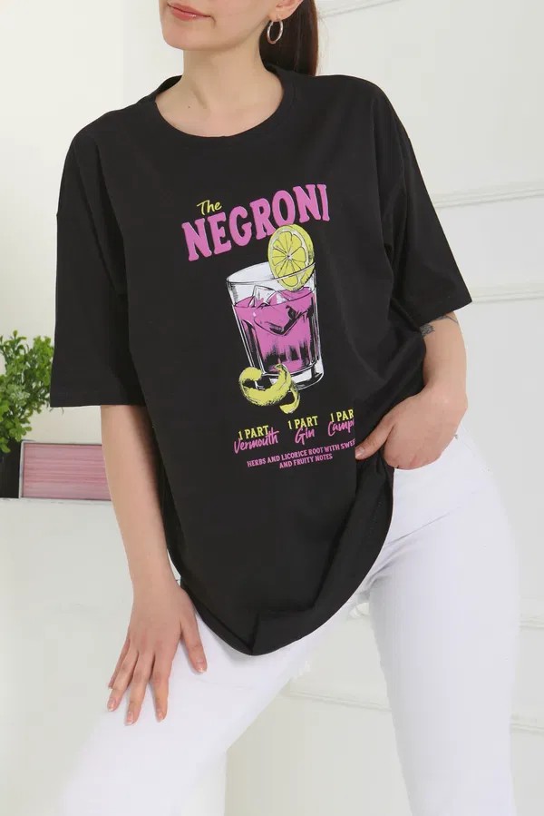 [SERİ]  Oversize T- Shirt- 20523 Siyah