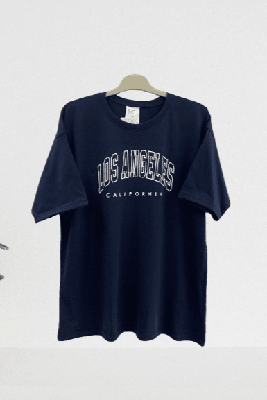 [SERİ]  Oversize Baskılı T- Shirt- 20524 Lacivert