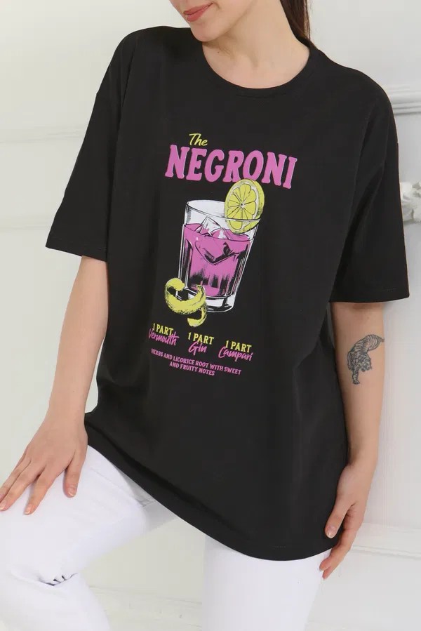 [SERİ]  Oversize T- Shirt- 20523 Siyah