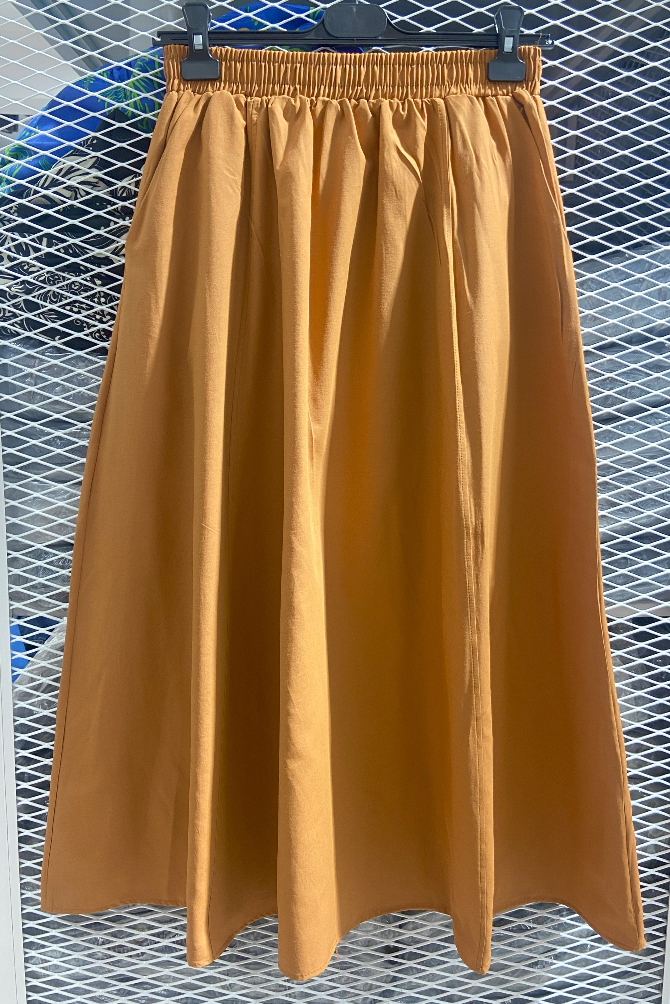 [SERİ] Cepli Keten Etek - 20552 Taba