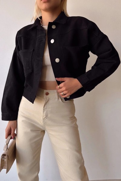 [SERİ] Basic Kot Ceket - 20180 Siyah