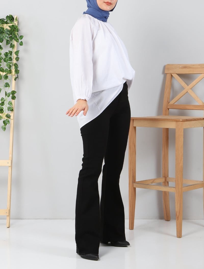 [SERİ] 20545 İspanyol Paça Kot Pantolon - Siyah