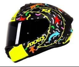 FULLFACE KASK Beden:2XL / AXXIS DRAKEN CRAZY MATT FLUOR - YELLOW