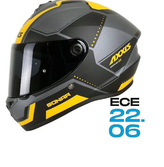 FULLFACE KASK Beden: L / AXXIS DRAKEN S SONAR C3 MATT YELLOW