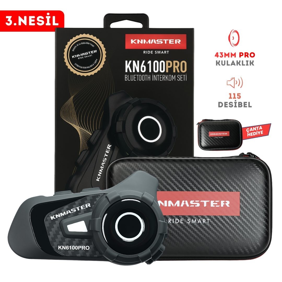 Knmaster Knmaster Knmaster KN6100 Pro Motosiklet Kask İnterkom Bluetooth Intercom Kulaklık Seti