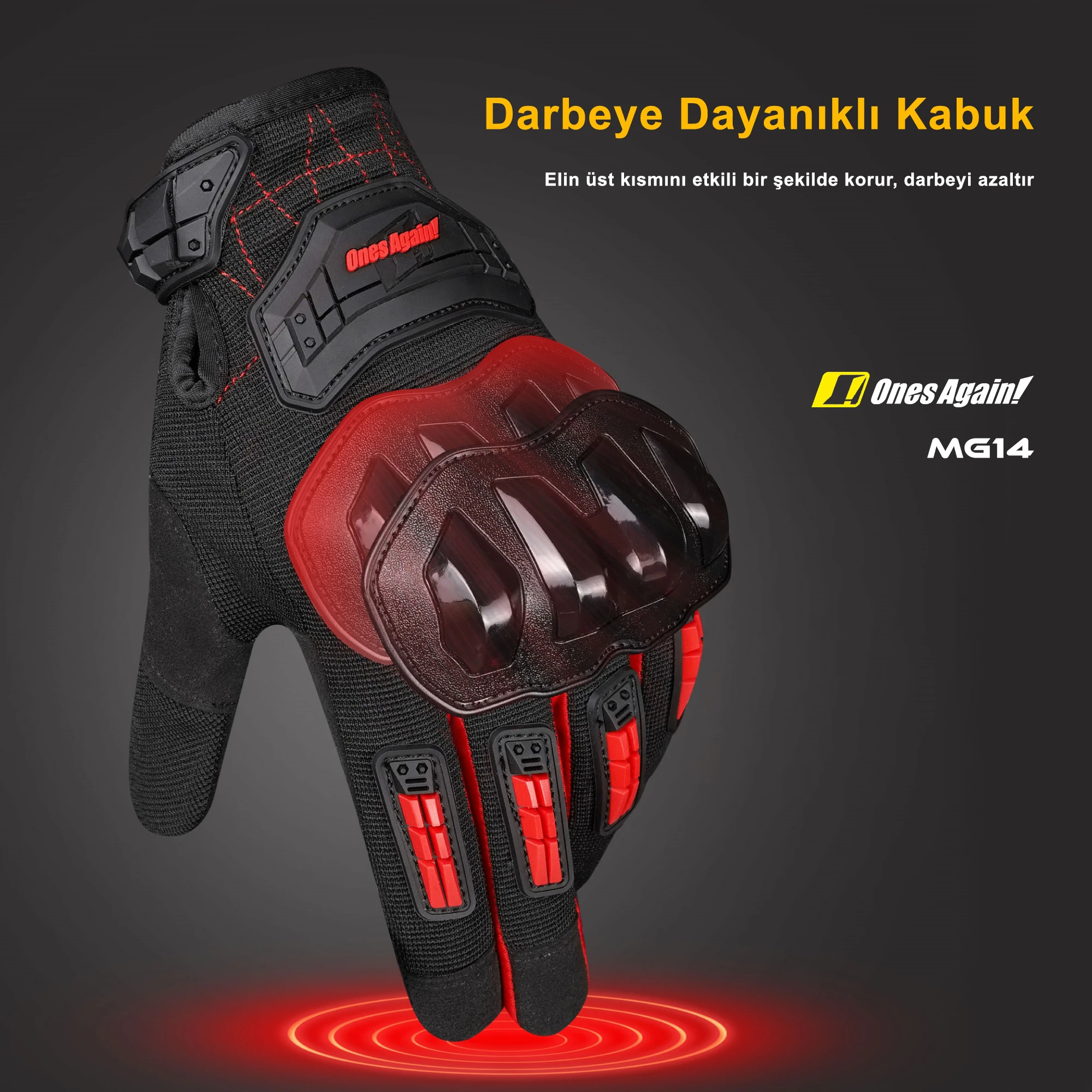 YAZLIK ELDİVEN KIRMIZI, Beden: XL ,ONES AGAIN MG 14