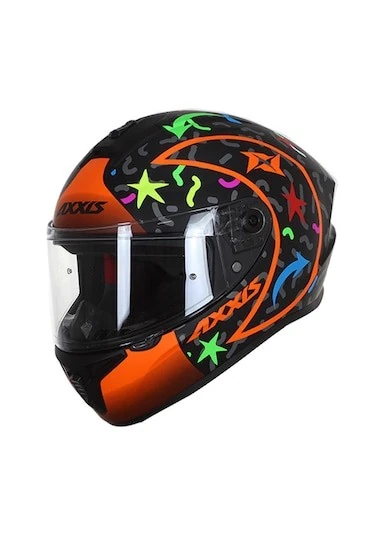 FULLFACE KASK Beden: M / AXXIS DRAKEN CRAZY MATT FLUOR ORANGE / M