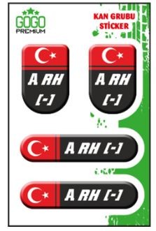 KAN GRUBU I A Rh(-) SİYAH DÖRTLÜ DAMLA ETİKET