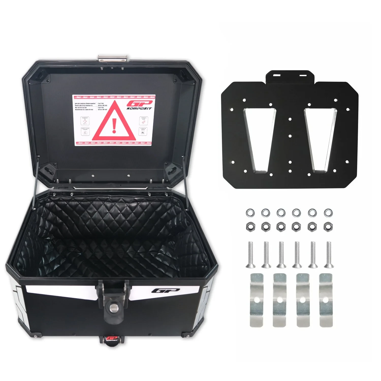 GP Kompozit Universal 45 lt Alüminyum Motosiklet Çantası Gri