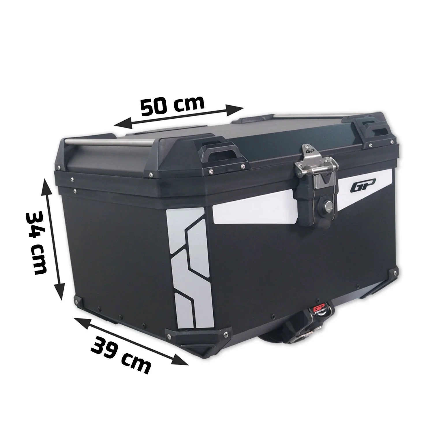 GP Kompozit Universal 45 lt Alüminyum Motosiklet Çantası Gri