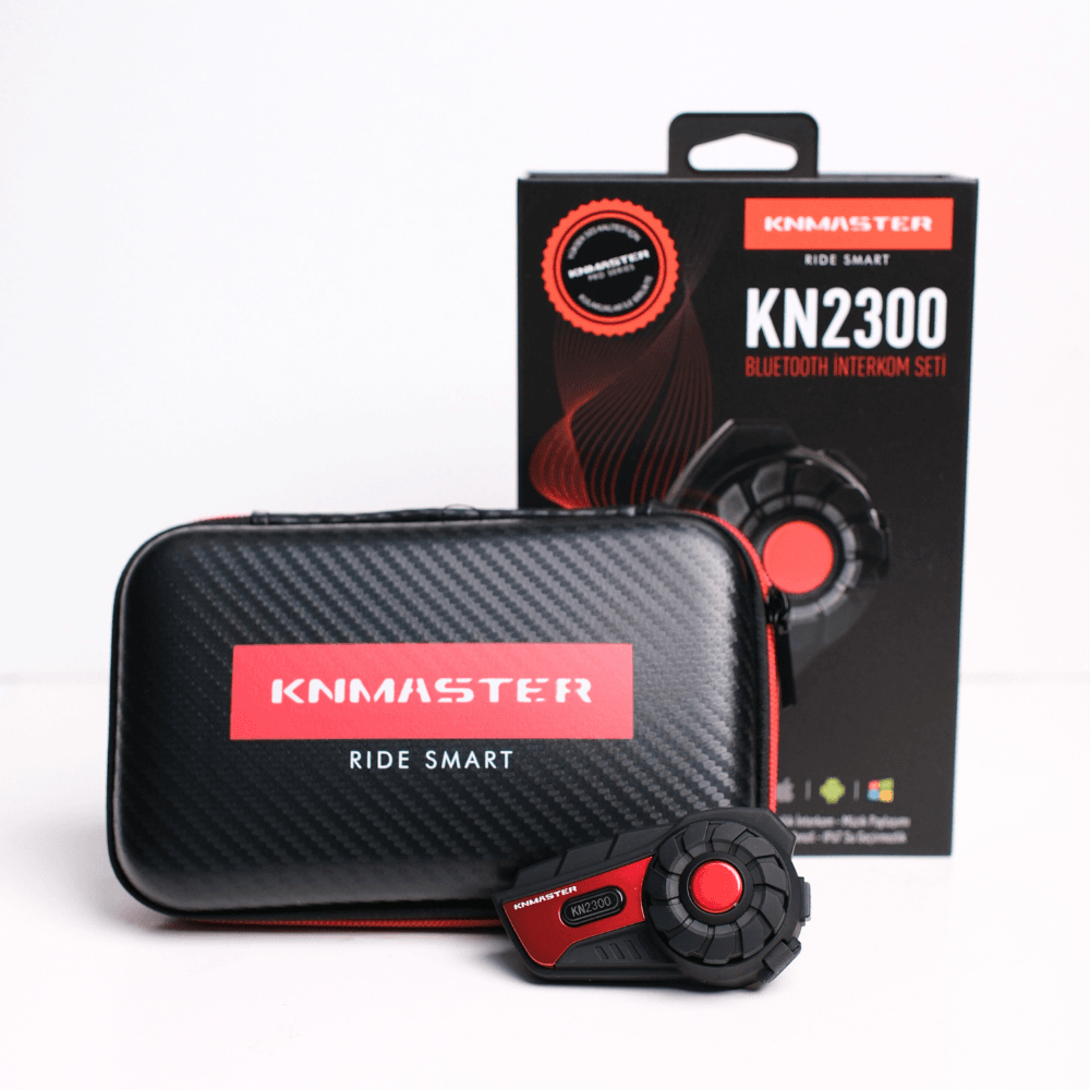 Knmaster KN2300 Motosiklet Kask İnterkom Bluetooth Intercom Kulaklık Seti GRİ