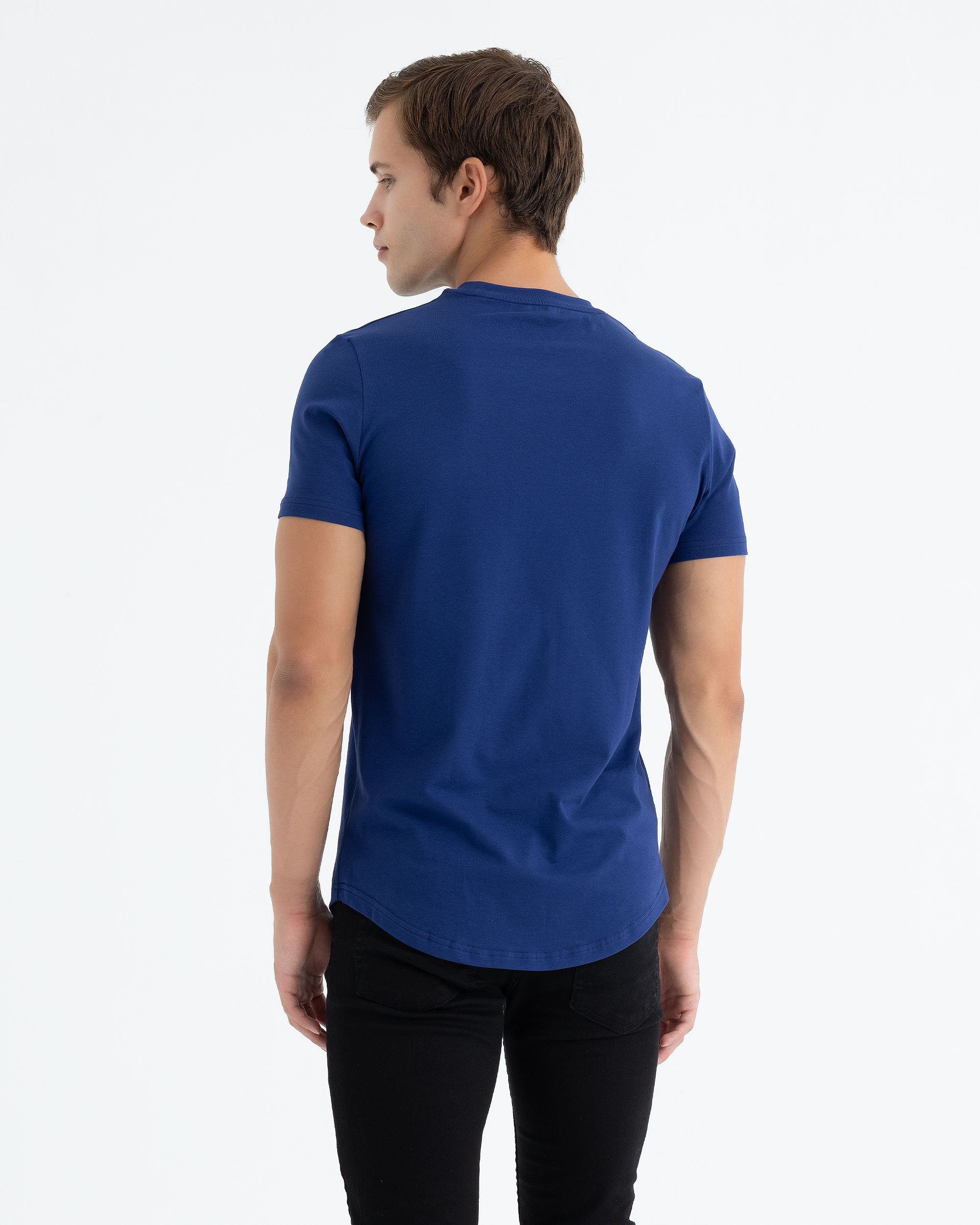 AD Men's Navy Blue Basic T-Shirt