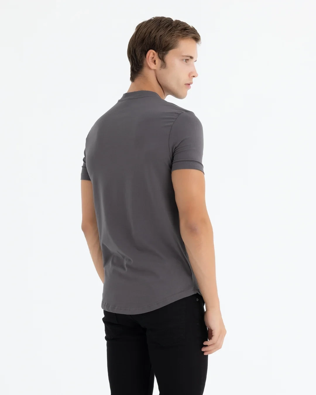 AD Erkek Gri Basic Tişört (ÖN SİPARİŞ)