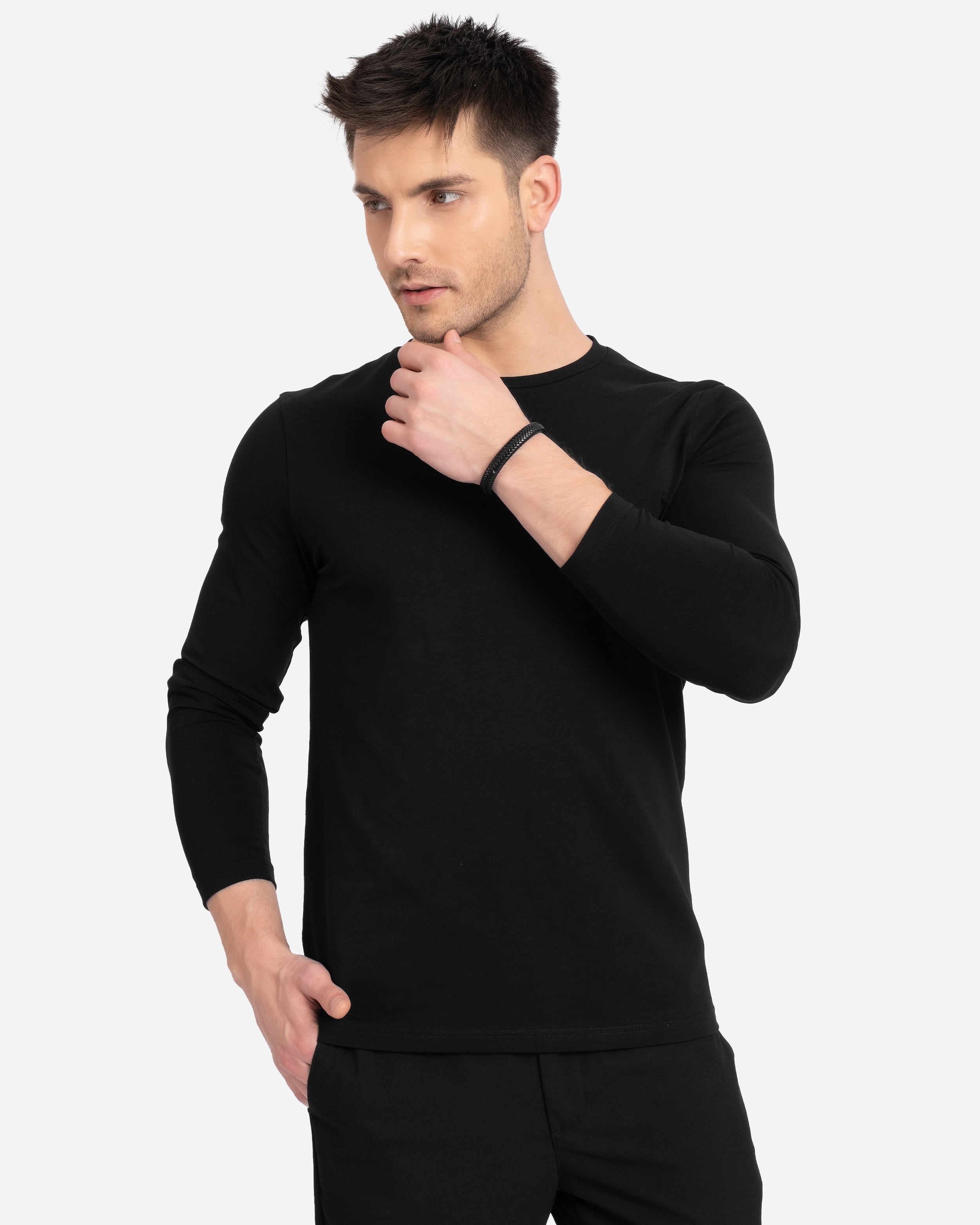 AD Erkek Siyah Basic Sweatshirt (ÖN SİPARİŞ)