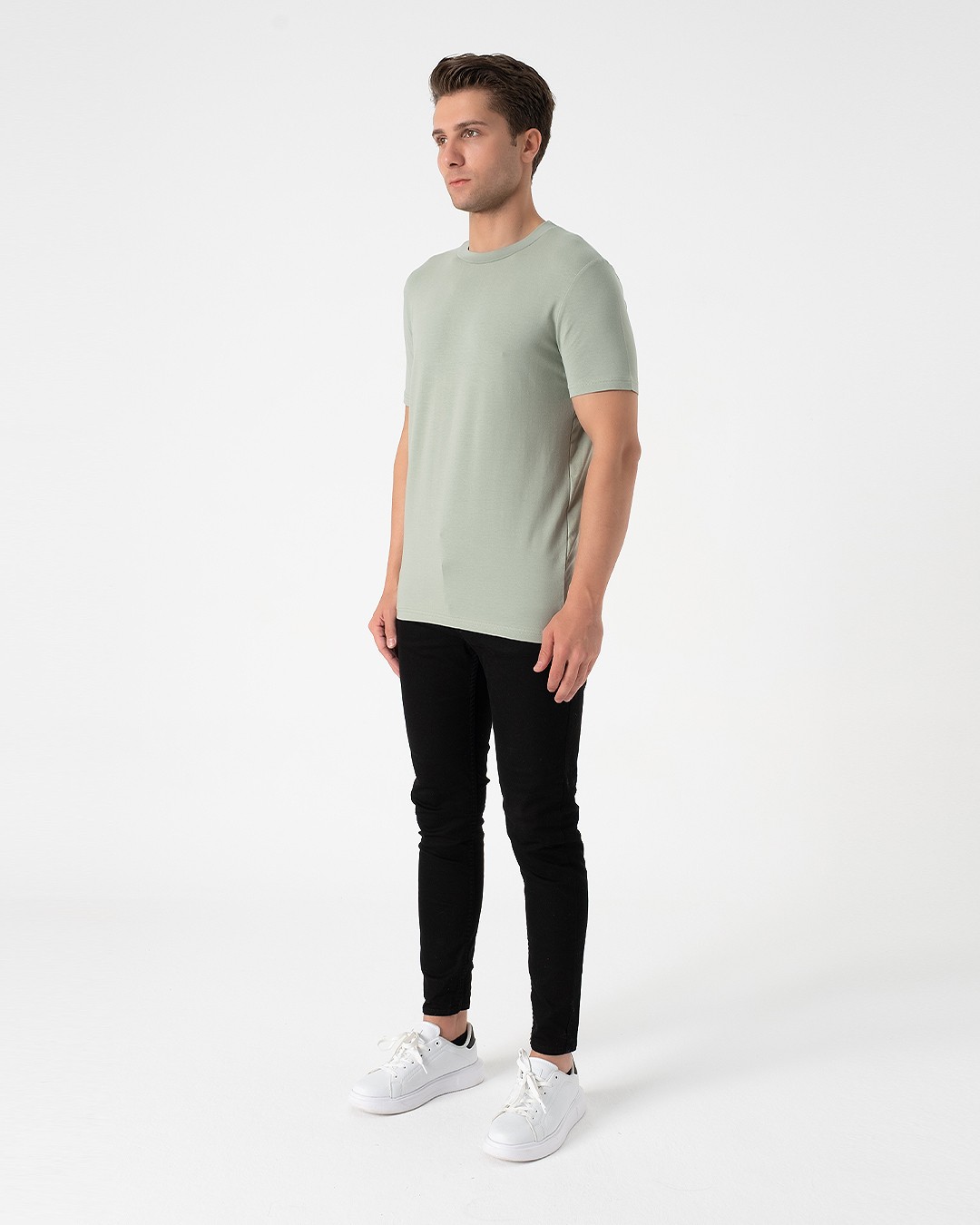 AL Men's Green Basic T-Shirt