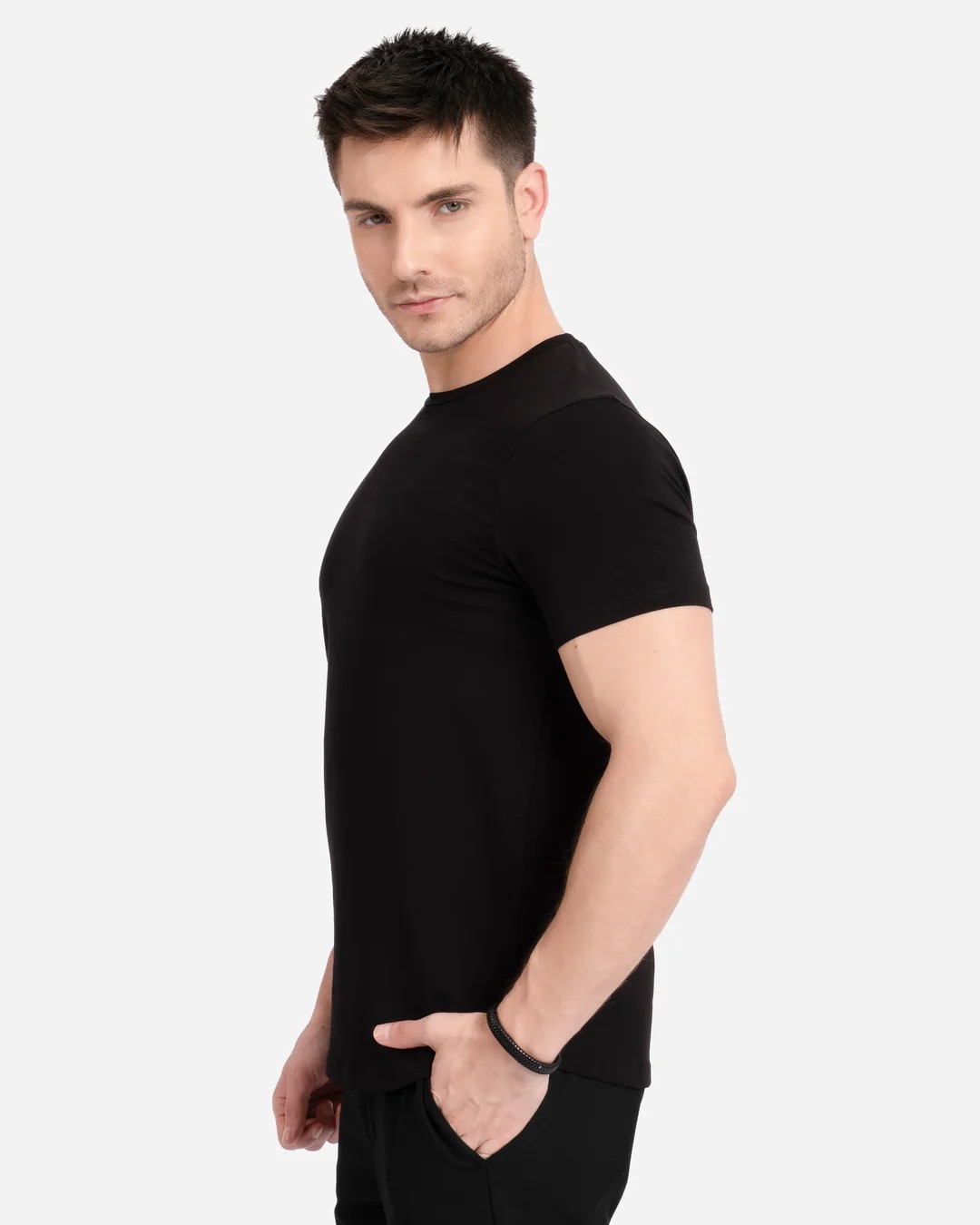 AD Erkek Siyah Tişört 3'lü Paket