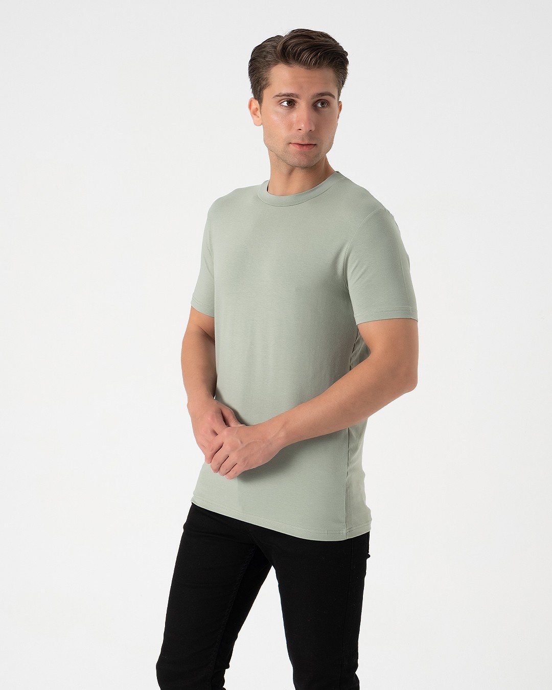 AL Men's Green Basic T-Shirt
