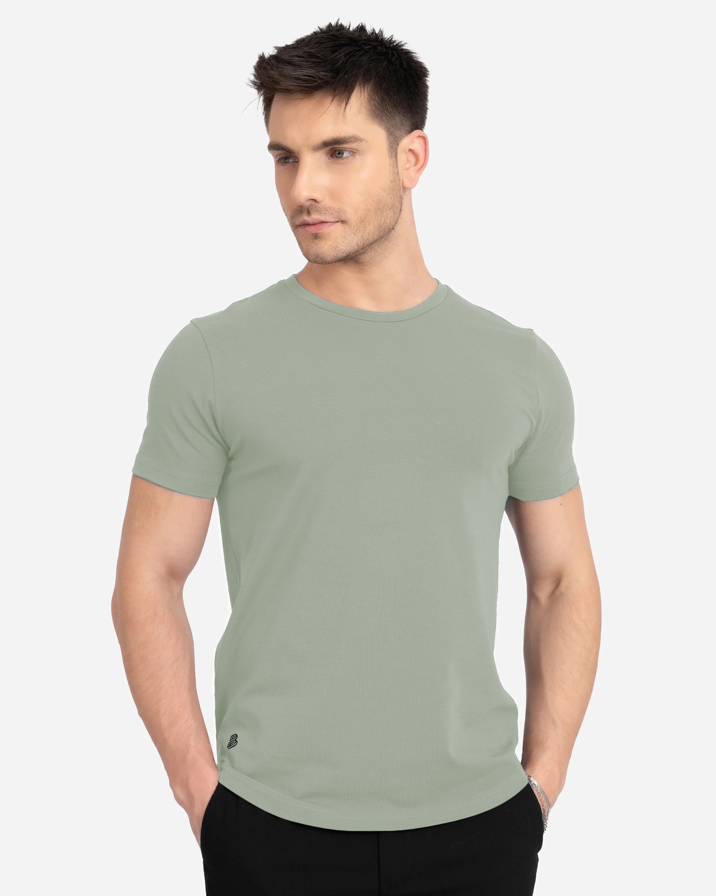 AD Erkek Yeşil Basic Tişört