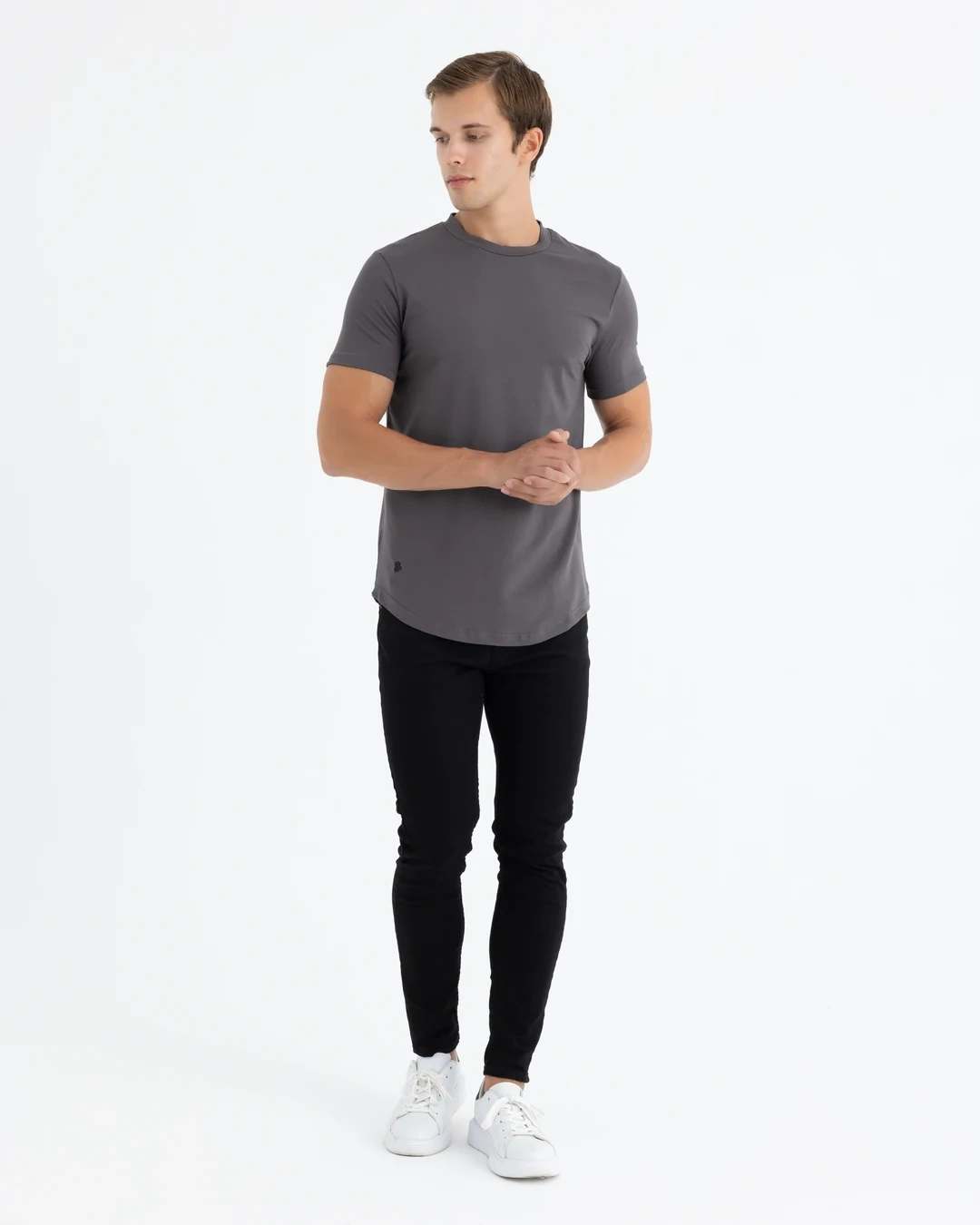 AD Erkek Gri Basic Tişört (ÖN SİPARİŞ)