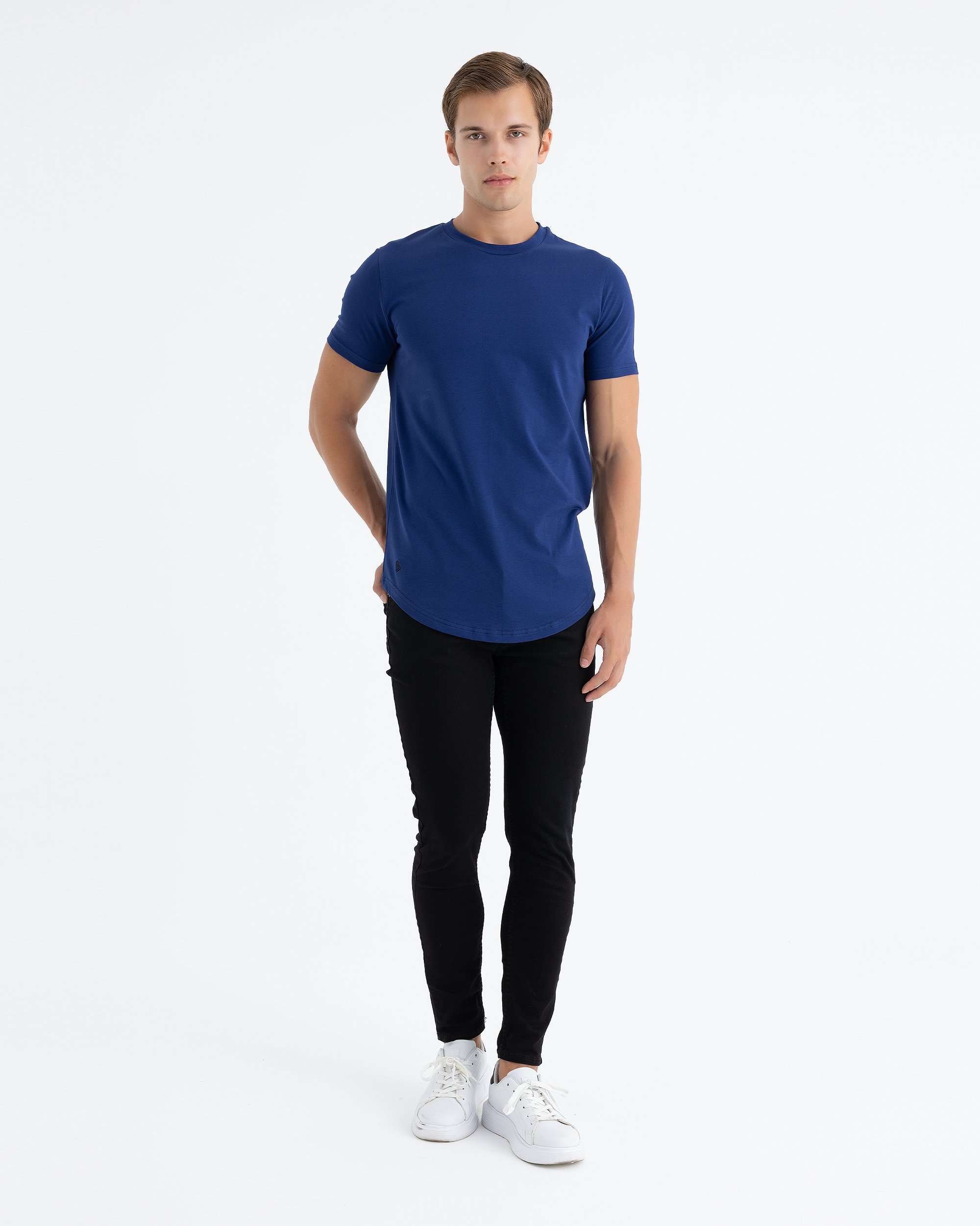 AD Men's Navy Blue Basic T-Shirt