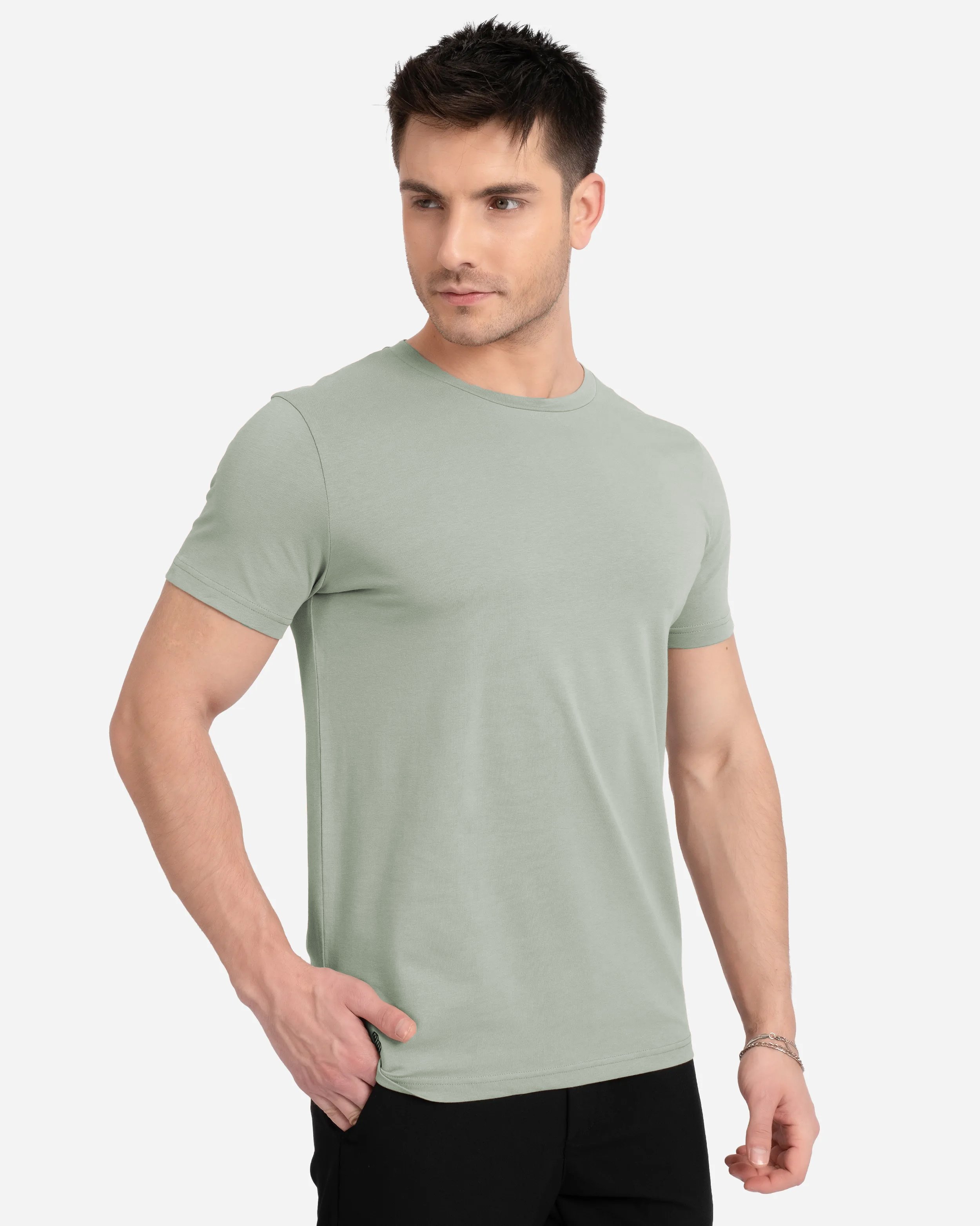 ED Men's Green Basic T-Shirt