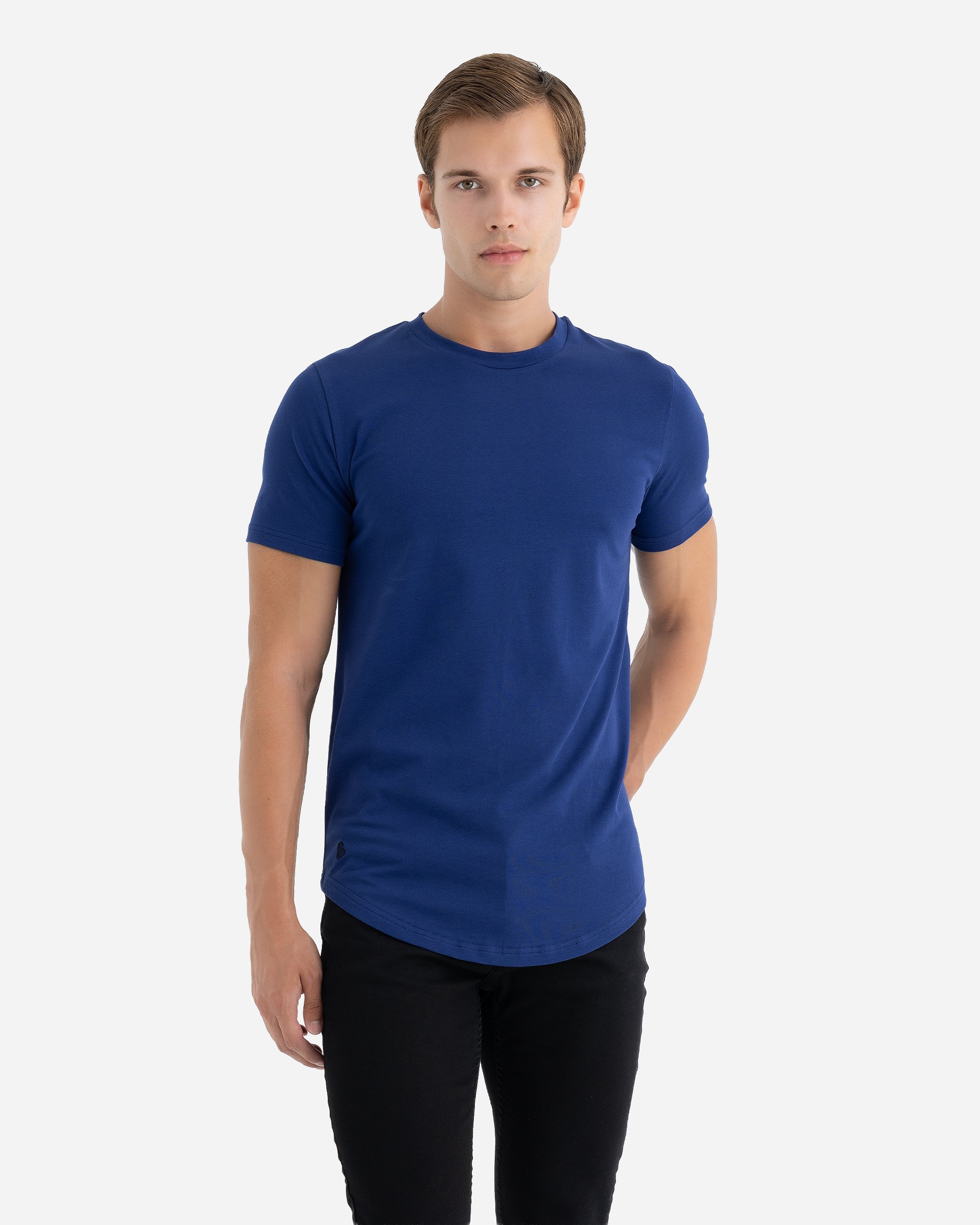 AD Men's Navy Blue Basic T-Shirt
