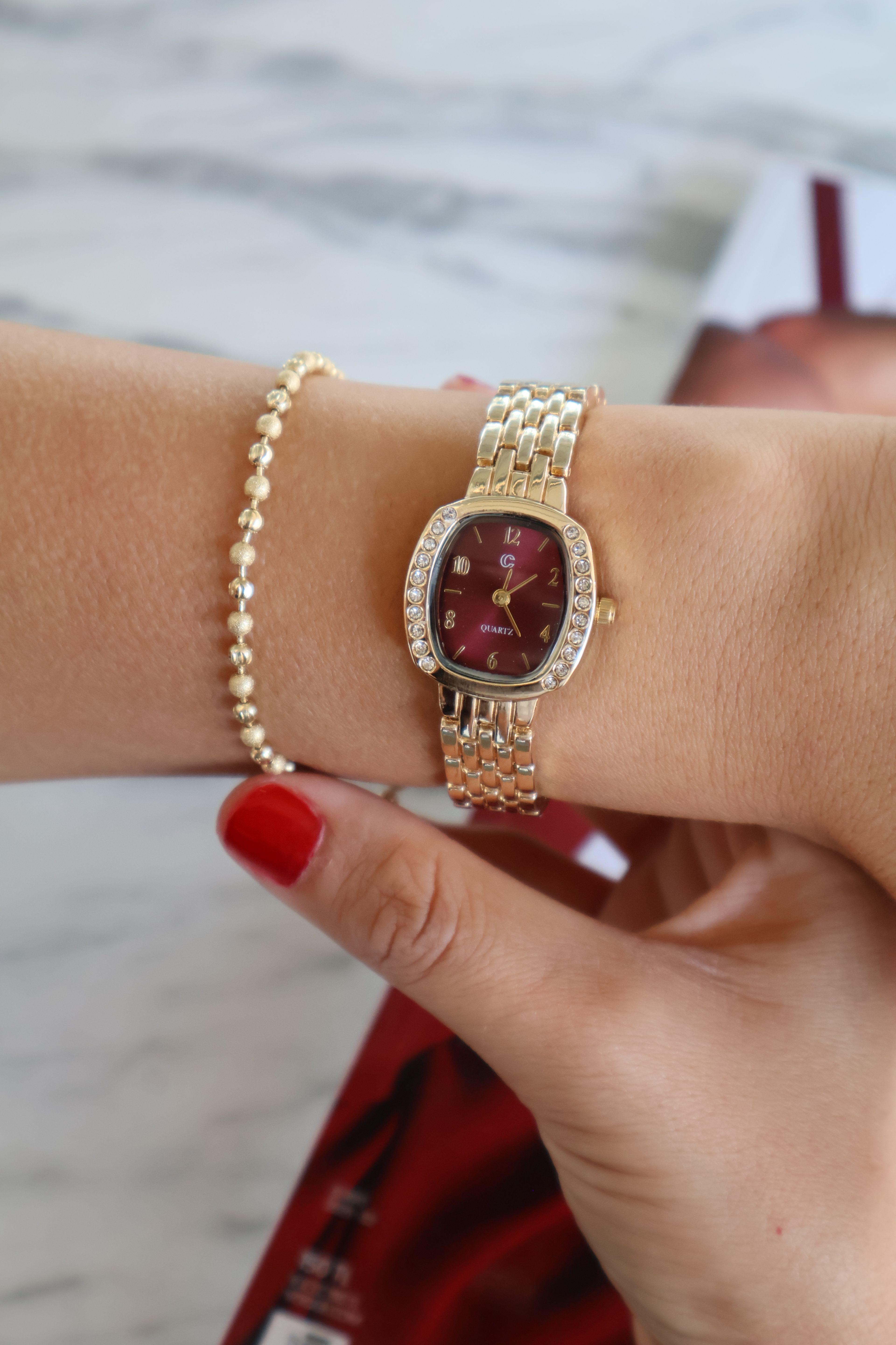 Eva I Saat - Gold Bordo