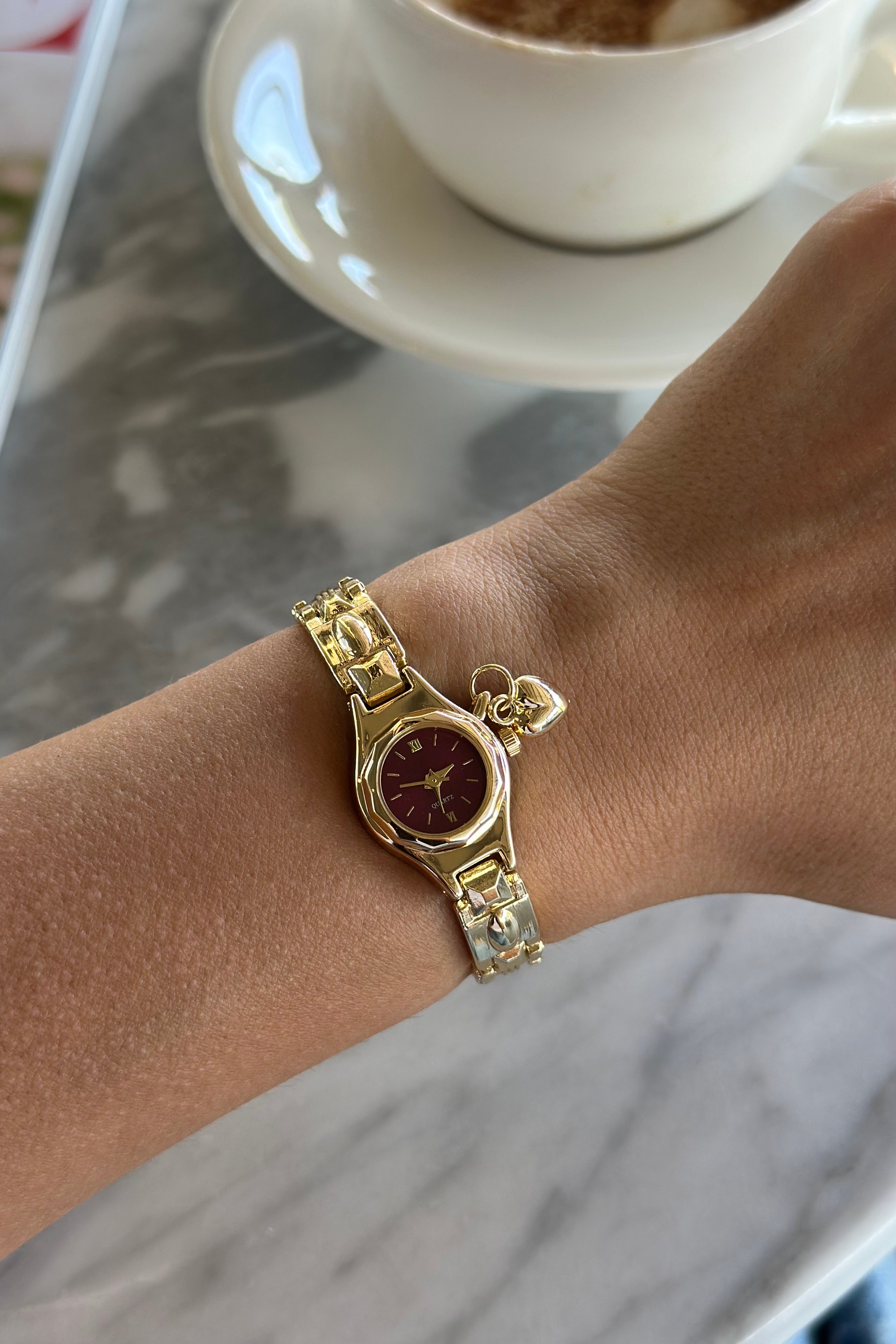 Marco I Minimal Saat - Gold Bordo