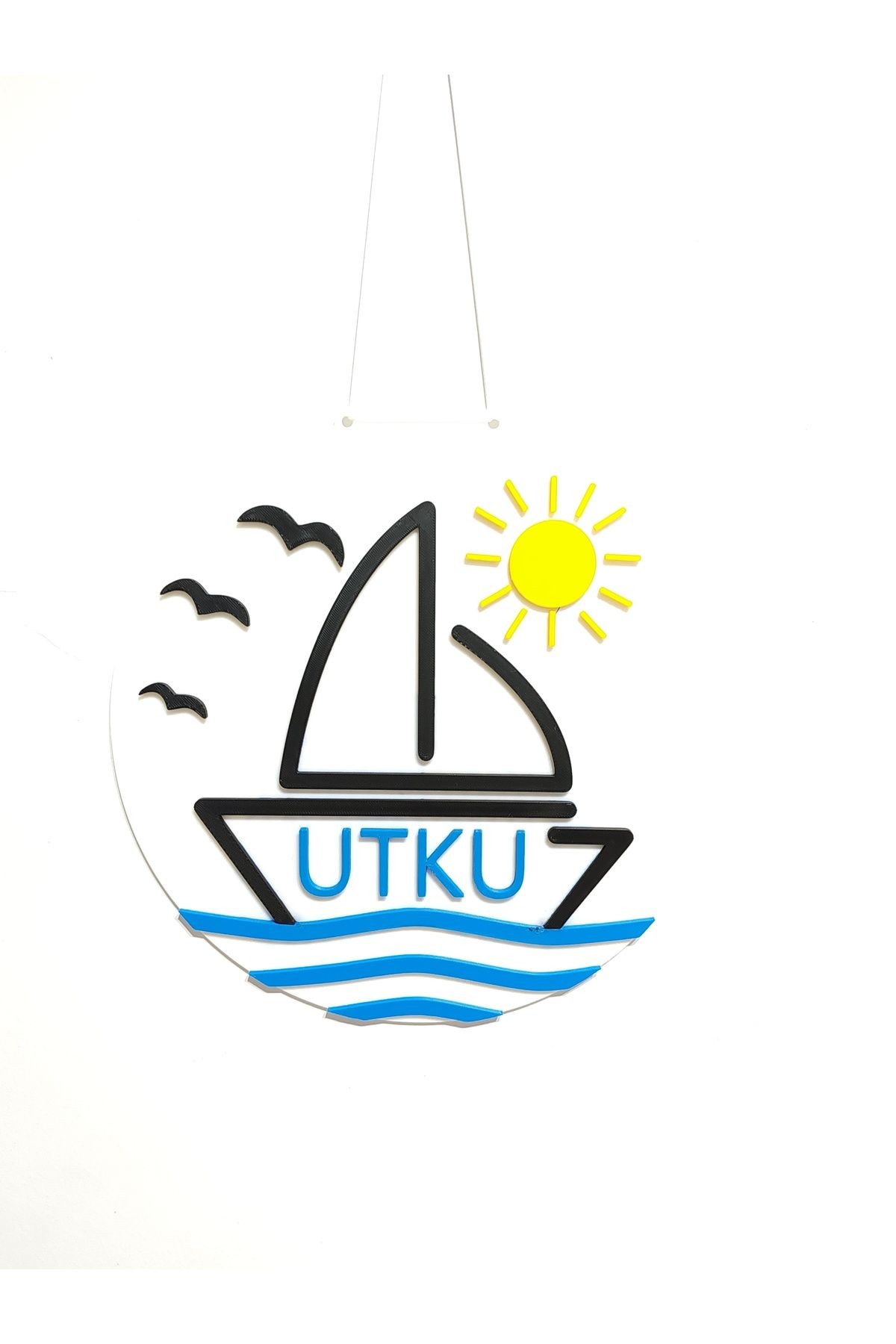 YELKENLİ DENİZ TEMALI İSME KİŞİYE ÖZEL KAPI SÜSÜ