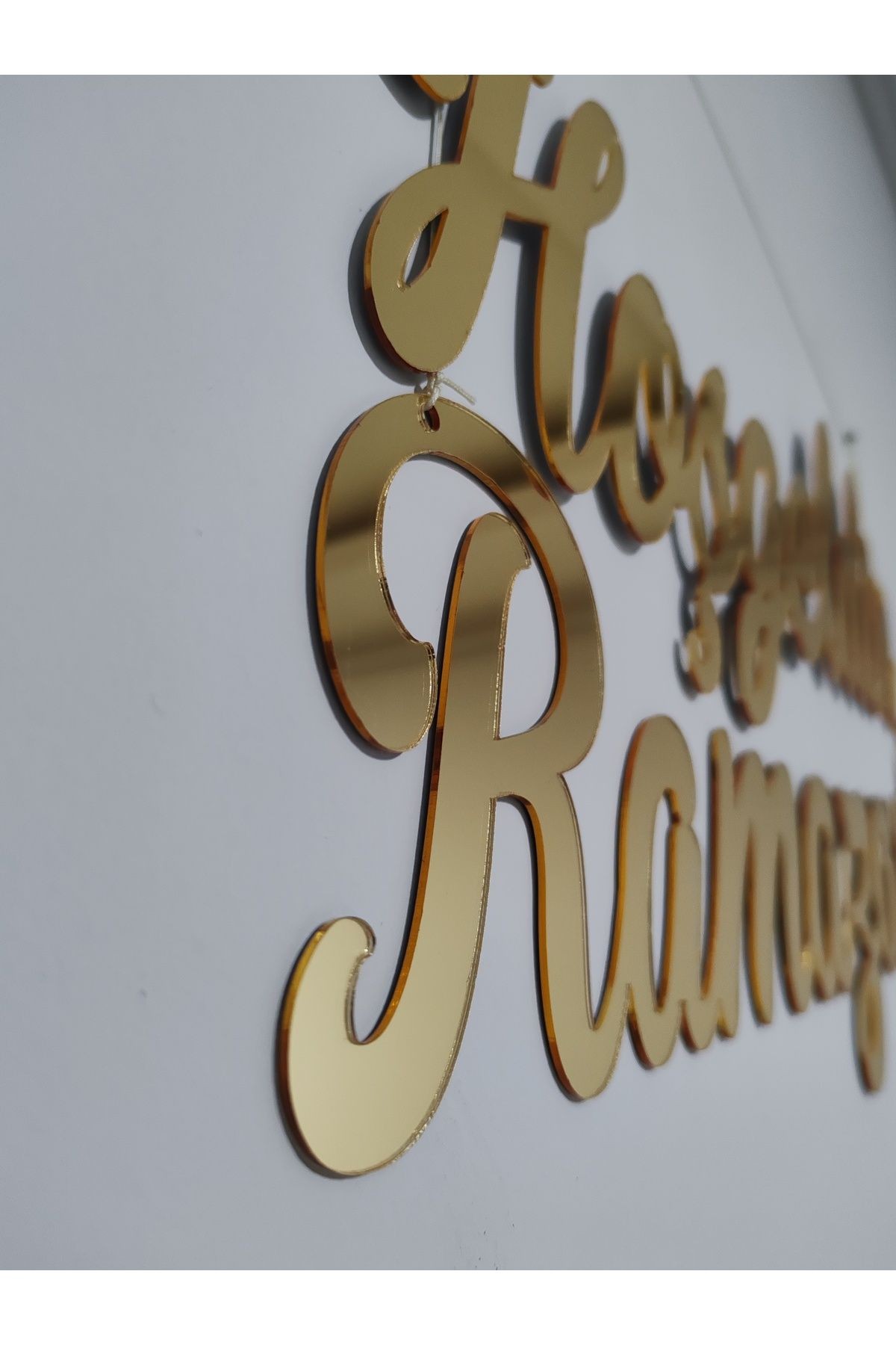HOŞGELDİN RAMAZAN DUVAR SÜSÜ 40 CM GOLD PLEKSİ