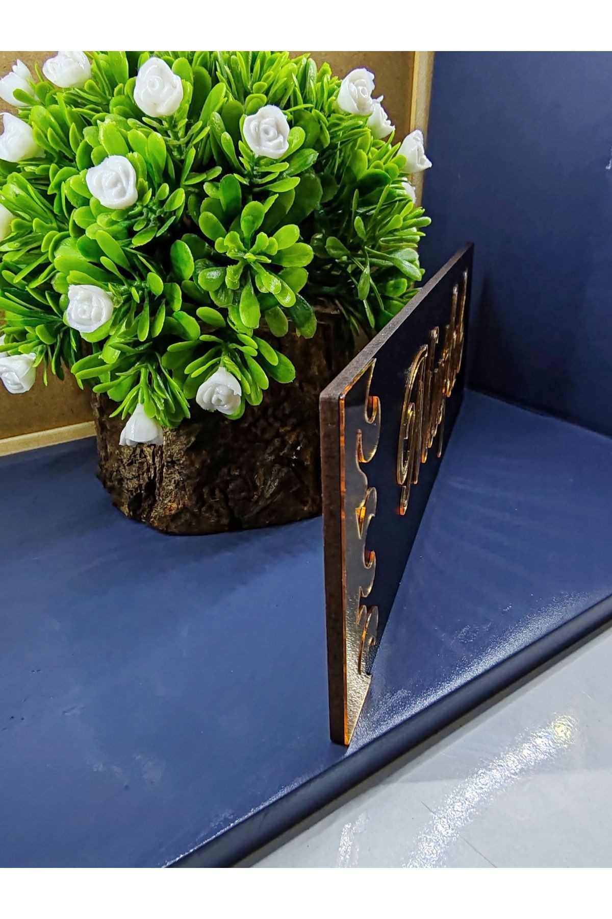 Dekoratif MUTFAK Yazılı Gold Aynalı Pleksi Yazılı Siyah Mdf Yönlendirme Levhası 20x8 cm