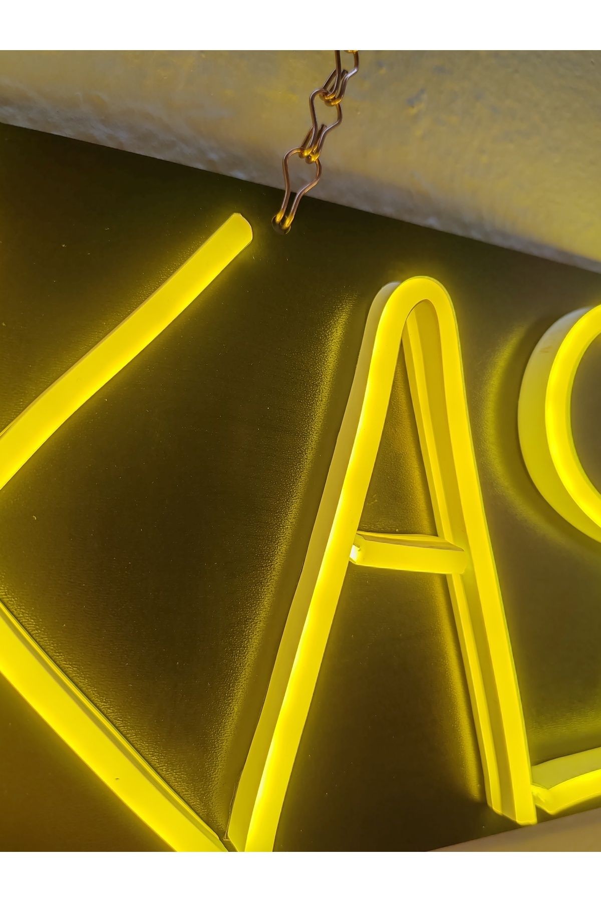 KASA YAZILI NEON TABELA 30X15CM (3MM SİYAH MDF ÜZERİ)