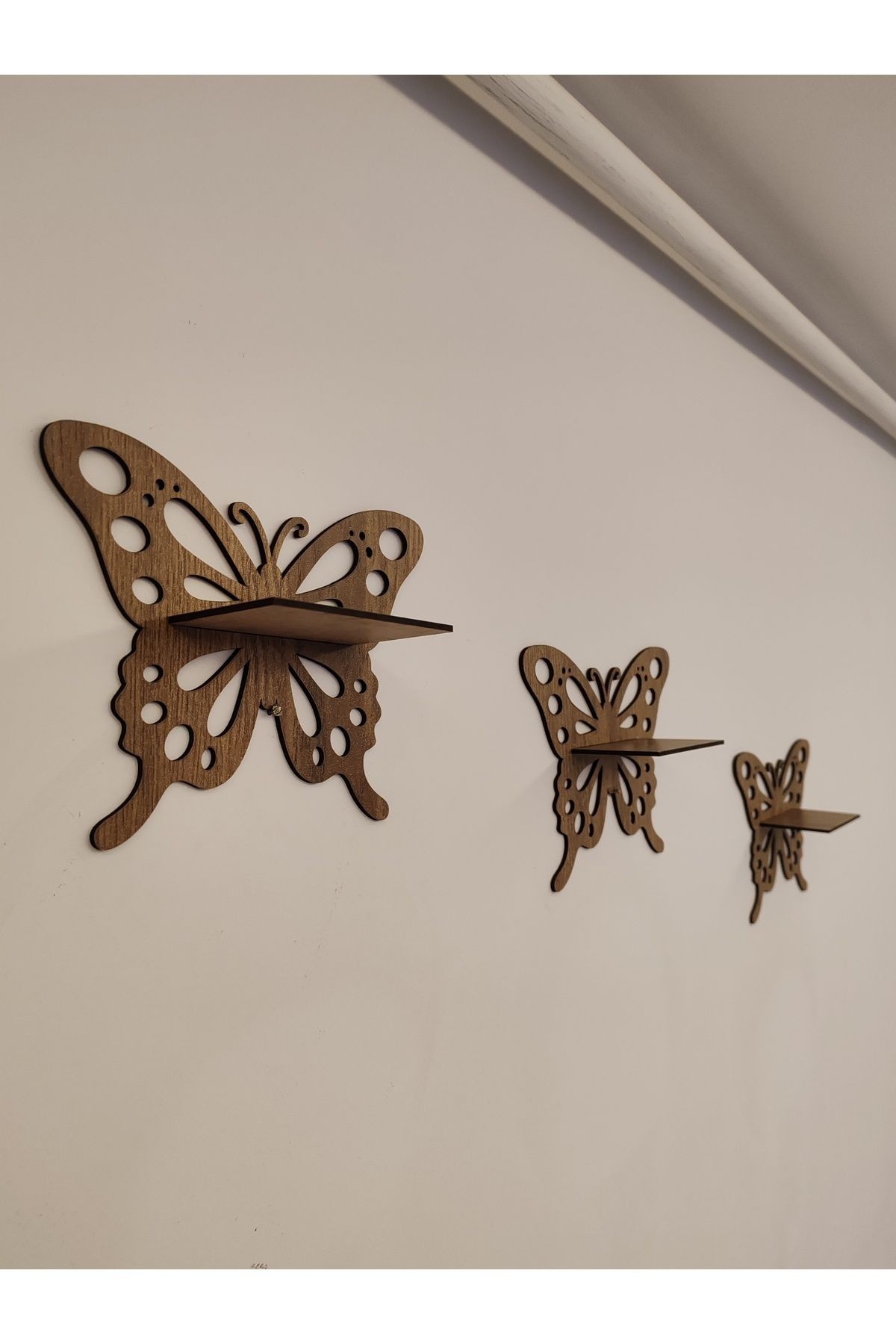 KELEBEK DEKORATİF RAFLI SET 3'LÜ (3MM MDF)