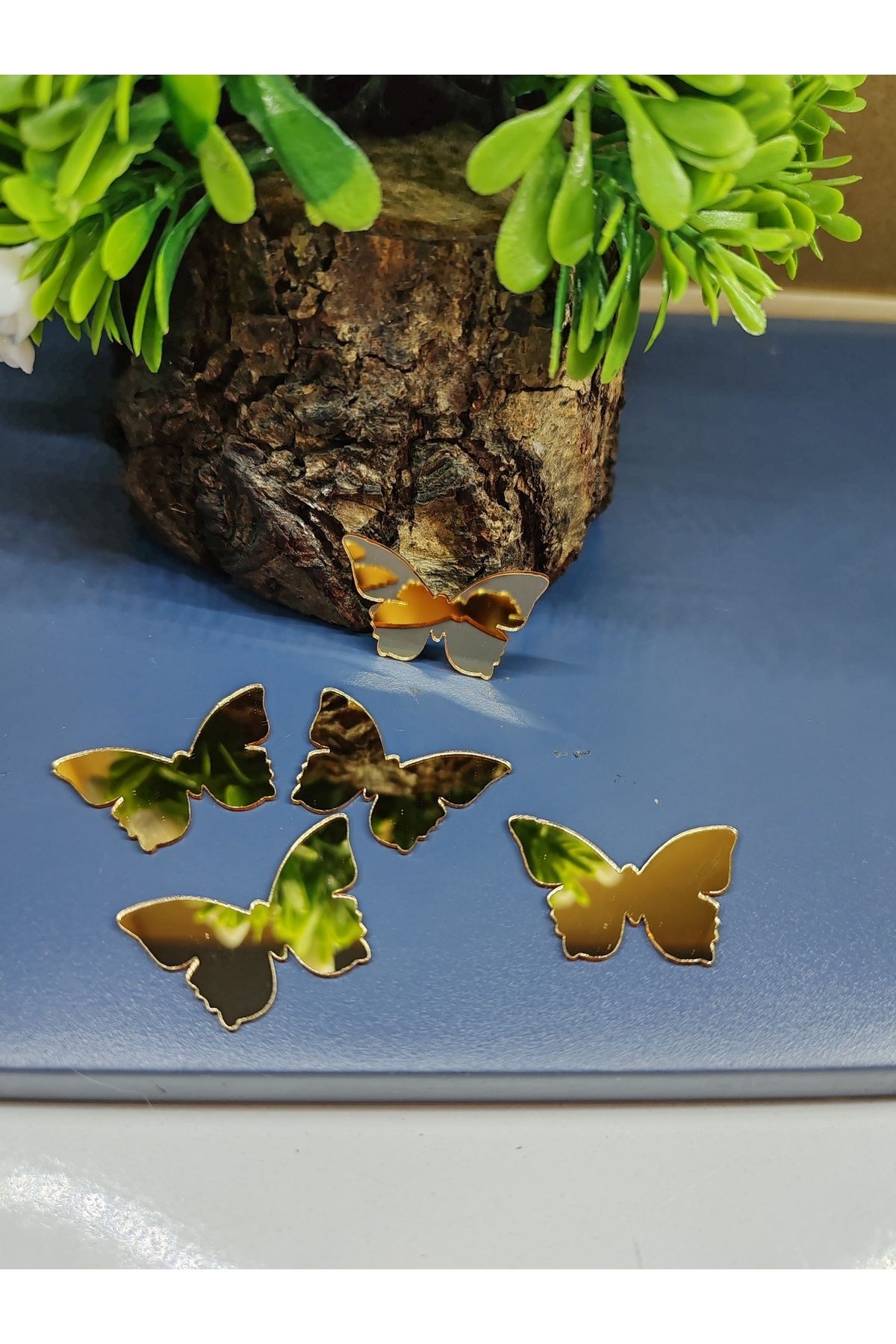 KELEBEK GOLD YAPIŞKANLI PLEKSİ 3 CM (5 Lİ PAKET)