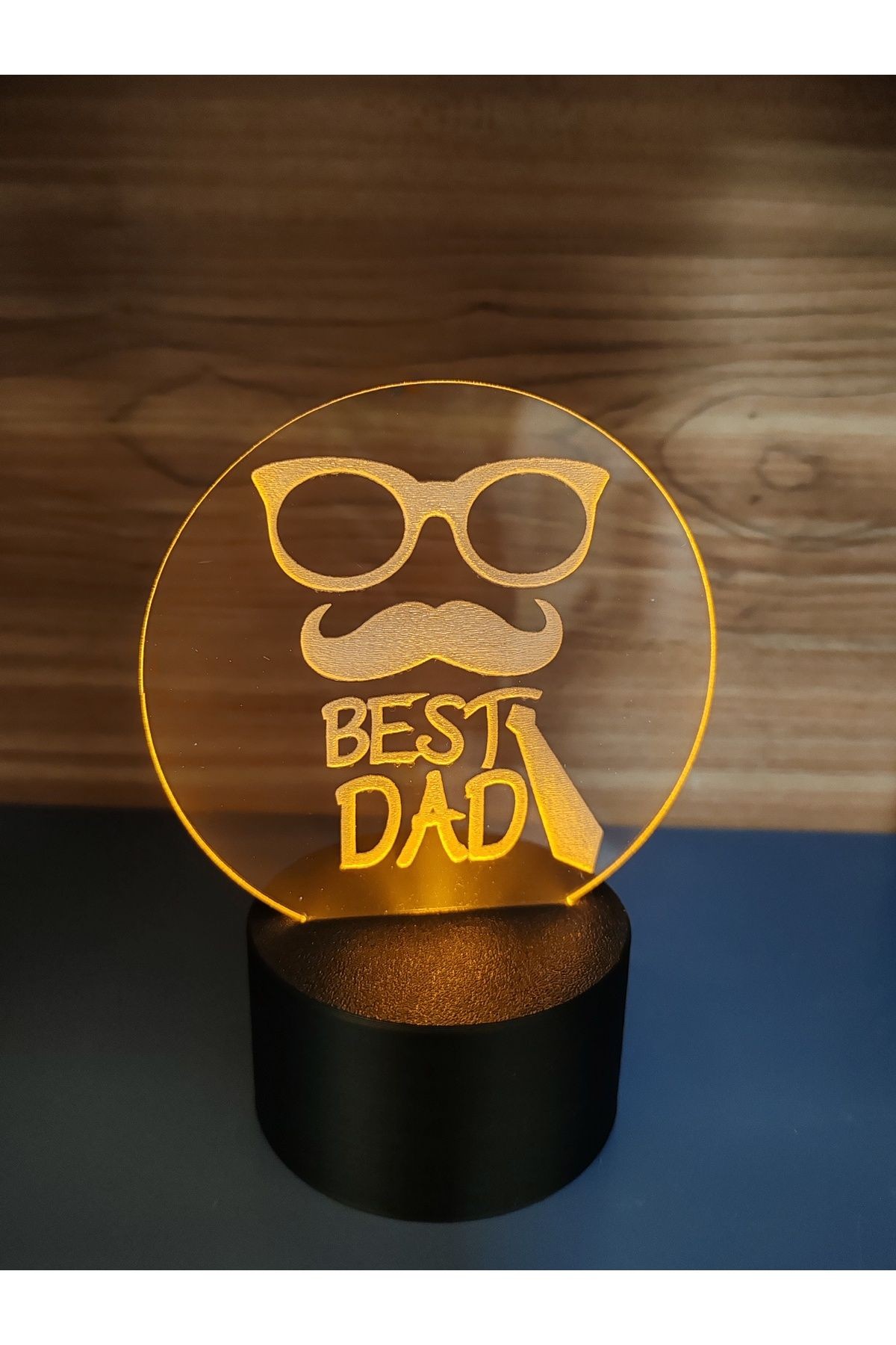 Babalar Günü Best Dad Masa Lambası ( Pilli )