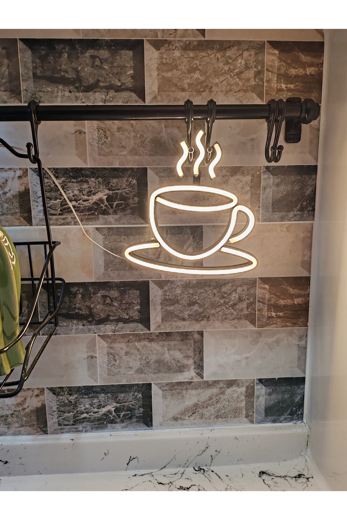 KAHVE FİNCAN COFFEE FİGÜRLÜ NEON DUVAR SÜSÜ 18X16 CM  ( 3D BOYUTLU YAZICI İLE YAPILMIŞTIR )
