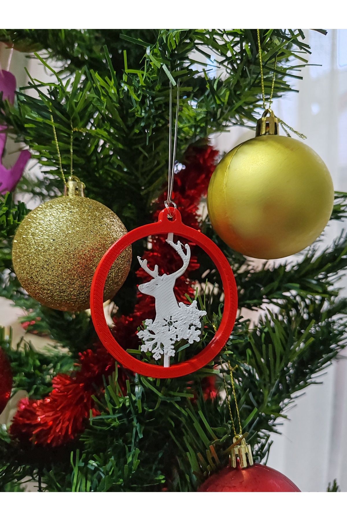 3d Hareketli Yeni Yıl Merry Christmas Ağaç Süsü 5 Li Paket