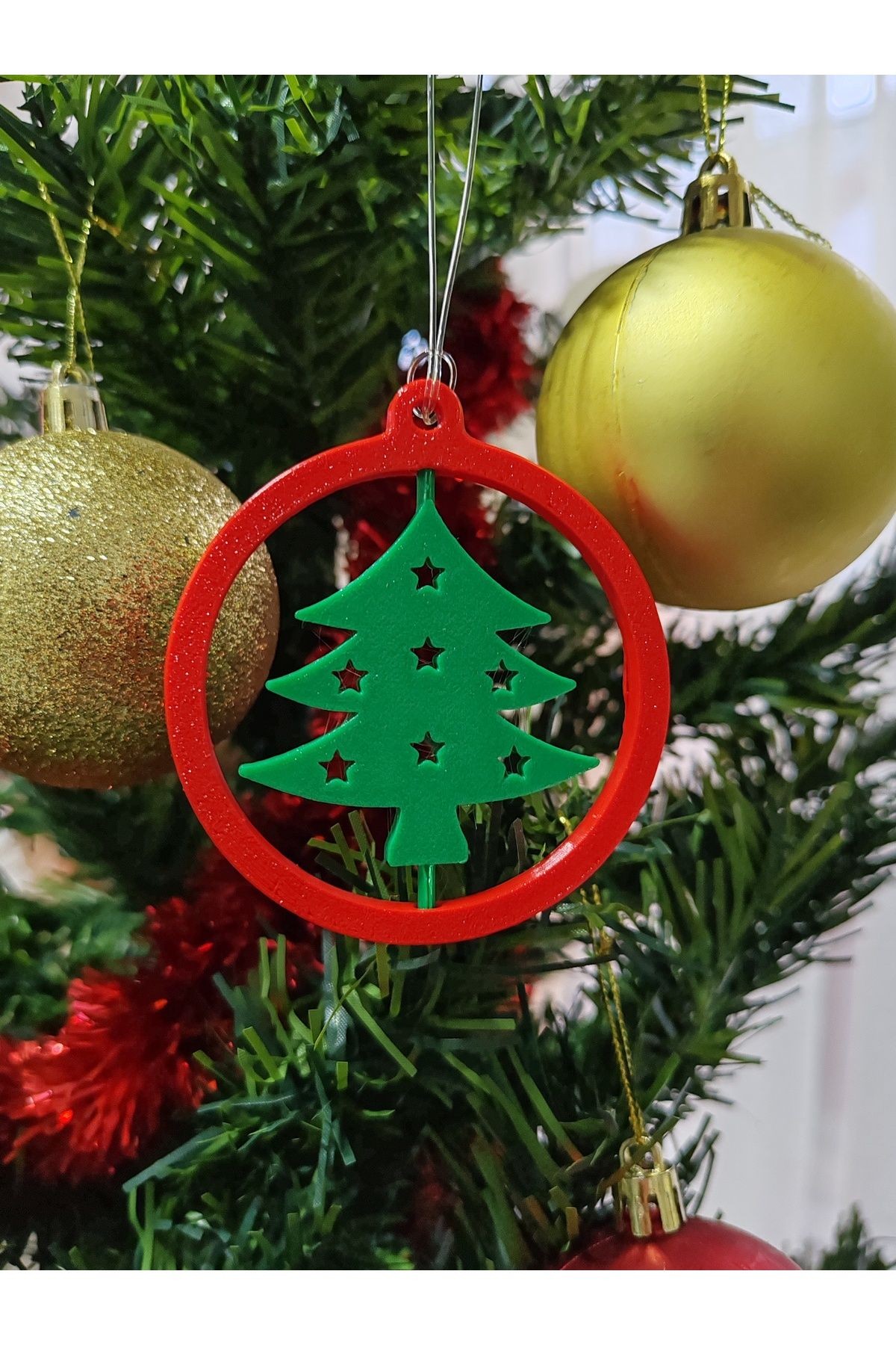 3d Hareketli Yeni Yıl Merry Christmas Ağaç Süsü 5 Li Paket