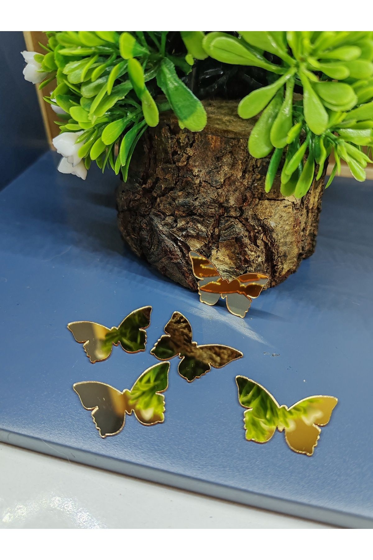 KELEBEK GOLD YAPIŞKANLI PLEKSİ 3 CM (5 Lİ PAKET)