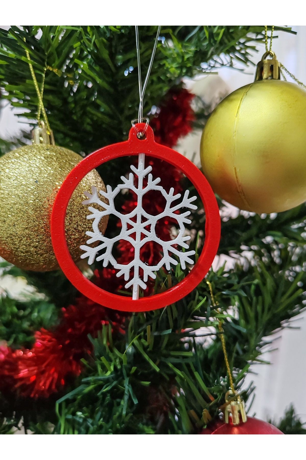 3d Hareketli Yeni Yıl Merry Christmas Ağaç Süsü 5 Li Paket