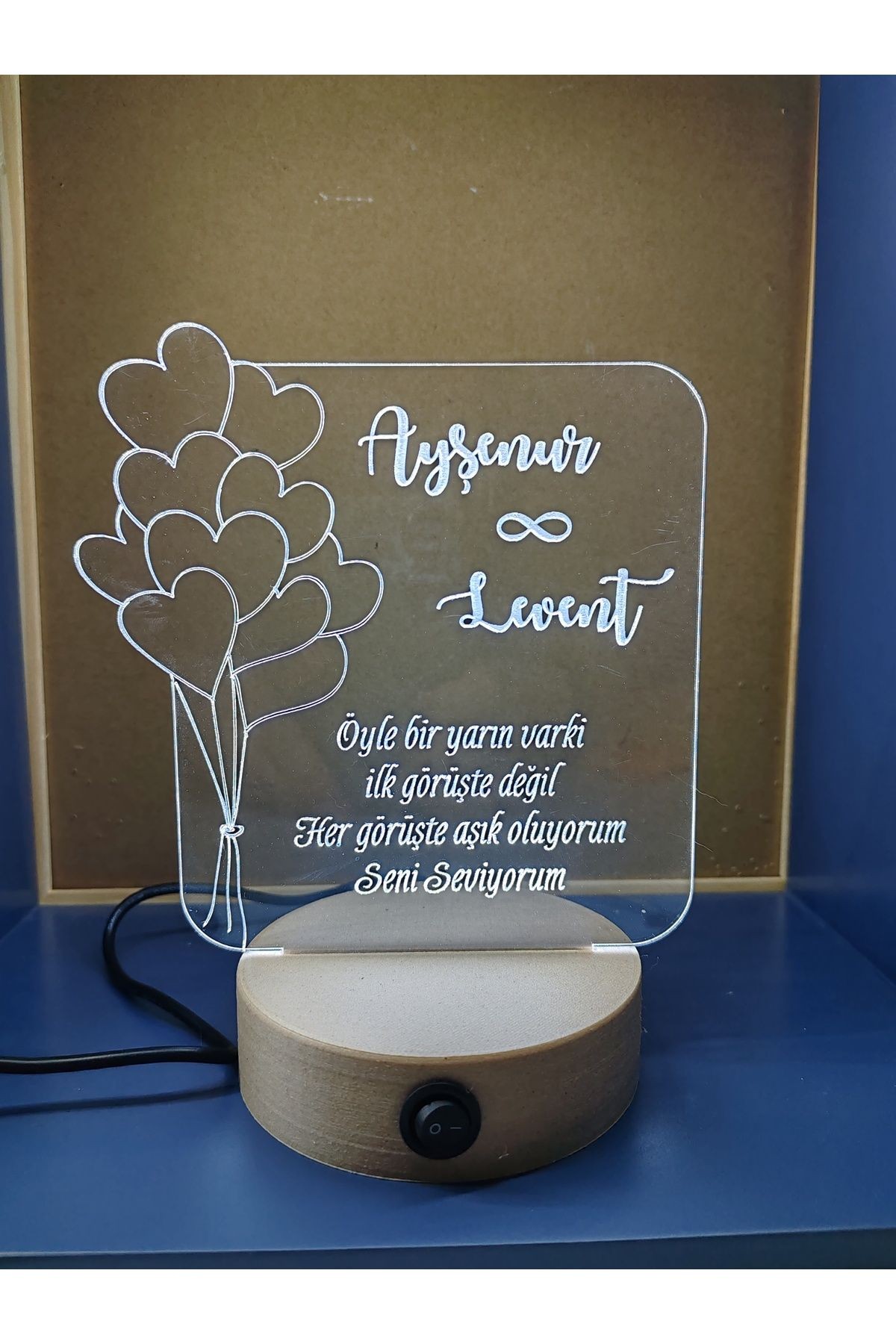 SEVGİLİLER GÜNÜ KALP BALONLU GECE LAMBASI