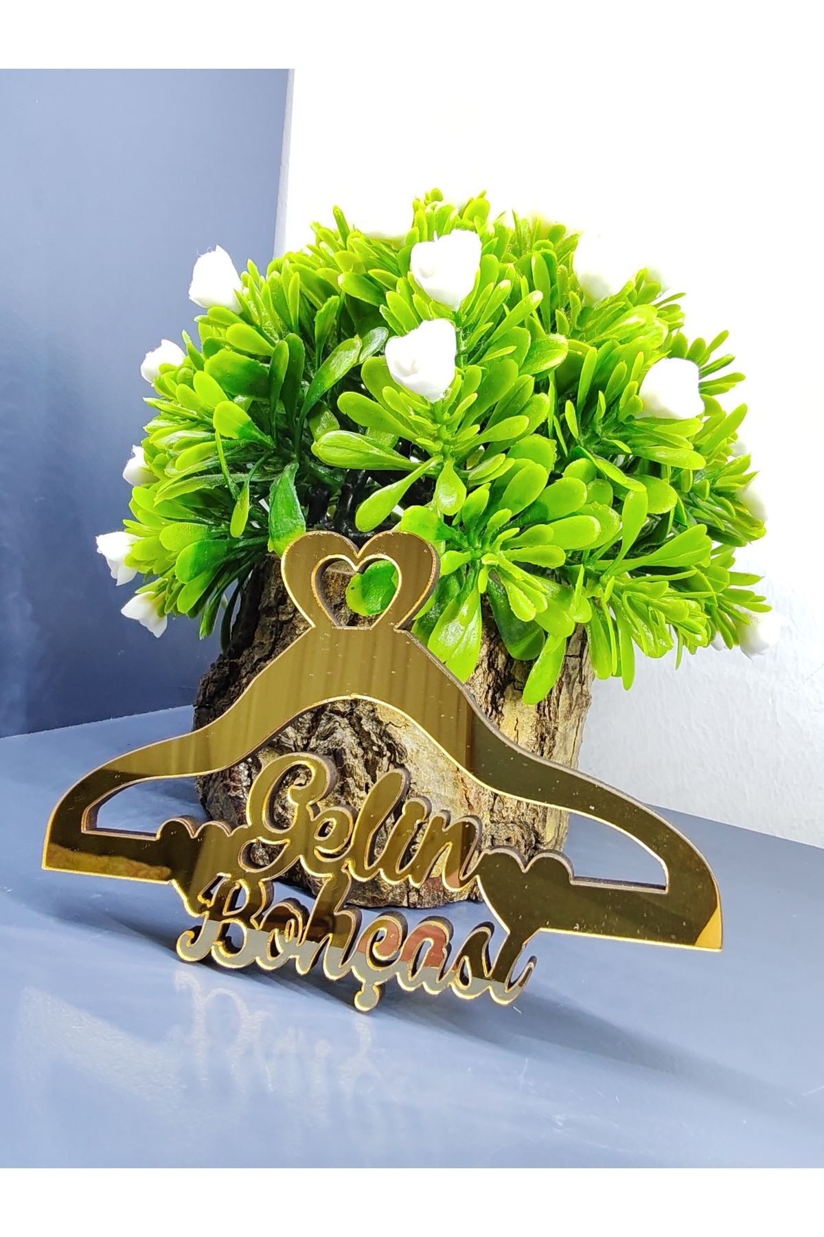 Kişiye Özel Tasarım Pleksi Gelin Bohçası Bohça Süsü Gold (5 ADET)