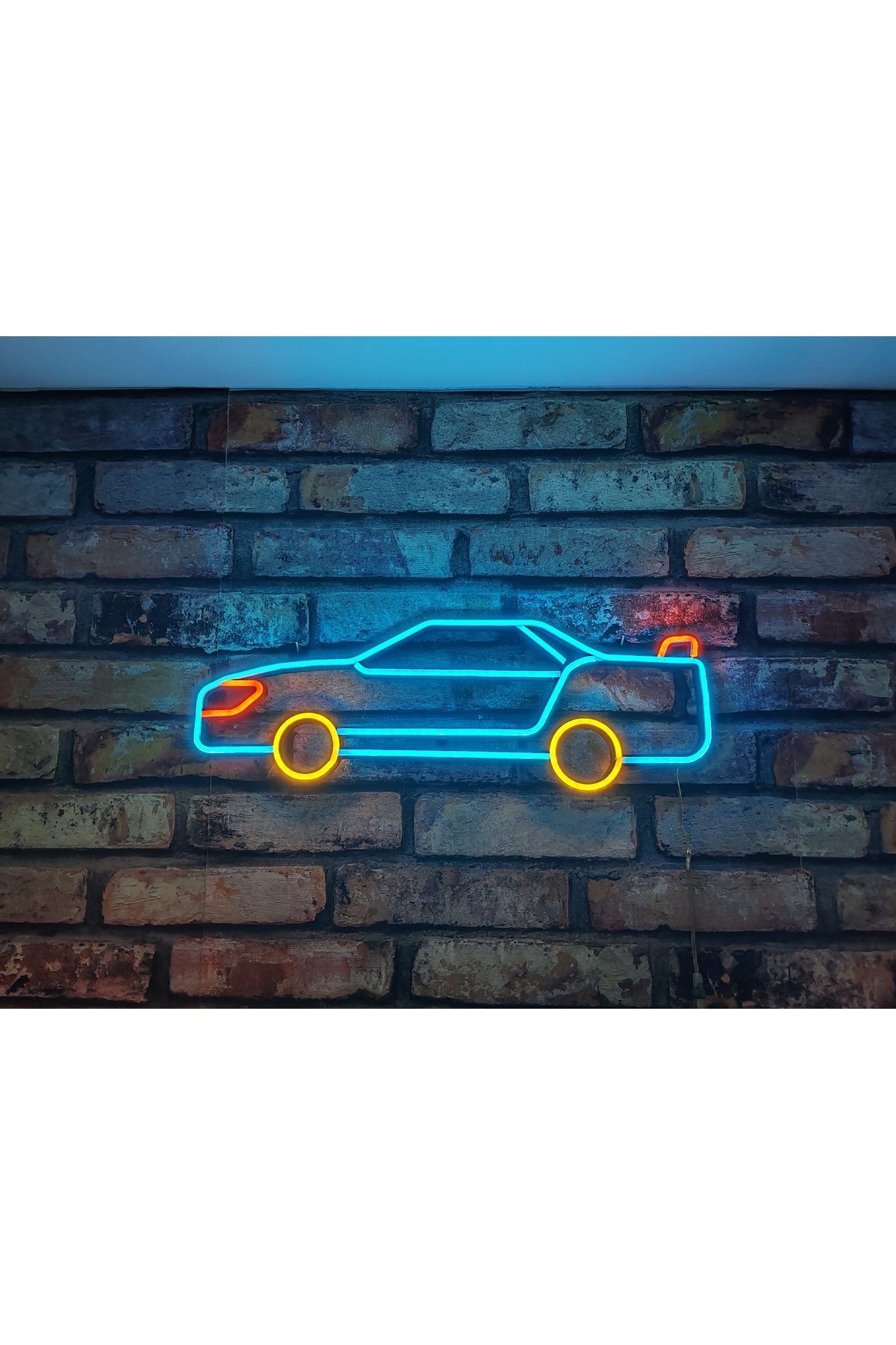 ARABA NEON LED DUVAR SÜSÜ 47x16 CM  ( 3D BOYUTLU YAZICI İLE YAPILMIŞTIR )