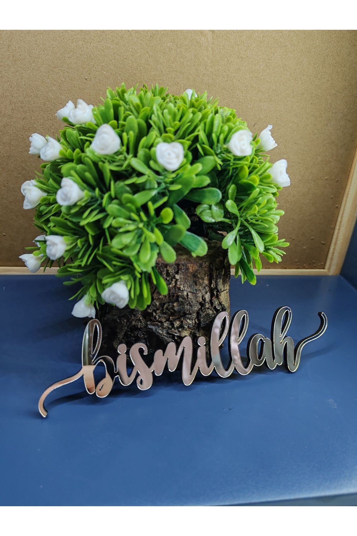 BİSMİLLAH BESMELE PLEKSİ YAZI (4 ADET) (15 CMX4 CM ÖN GÜMÜŞ AYNALI PLEKSİ ARKASI 3 MM MDF)