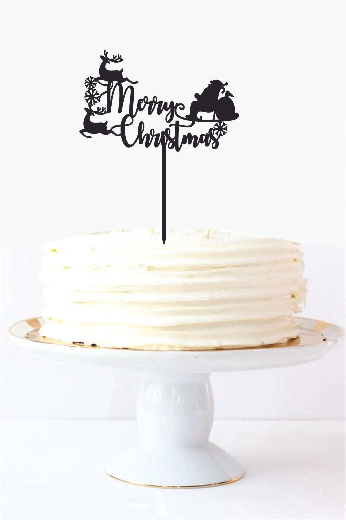 Yeni Yıl Merry Christmas Pasta Süsü Gold