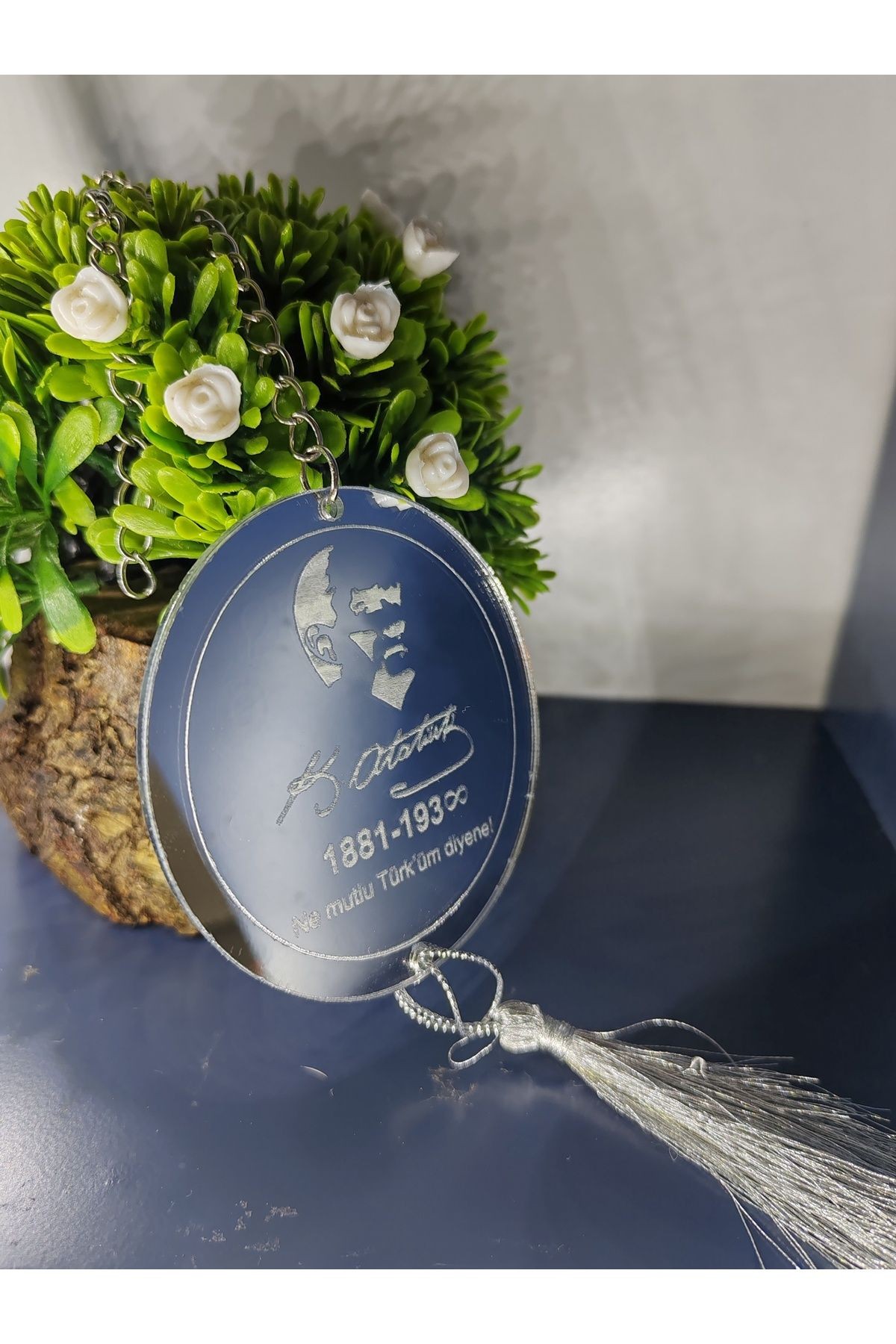MUSTAFA KEMAL ATATÜRK DİKİZ AYNA SÜSÜ GÜMÜŞ
