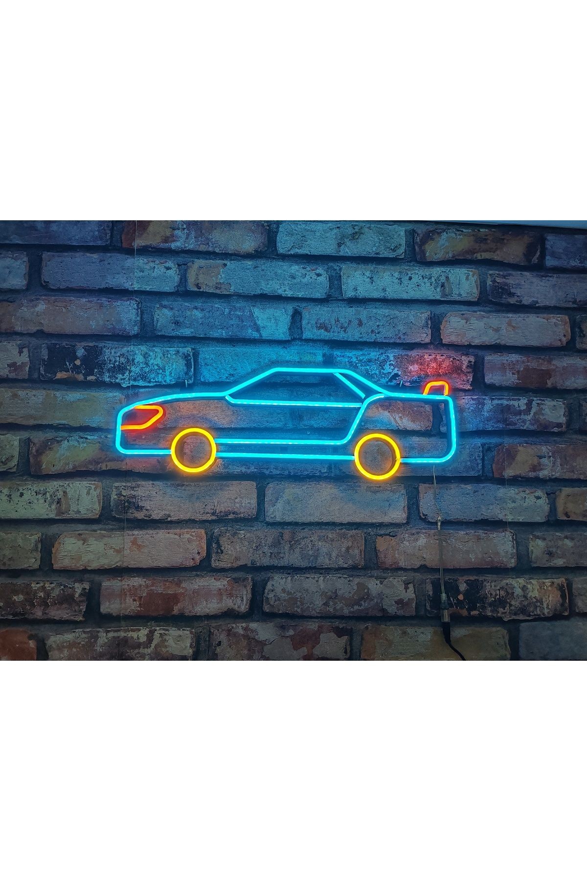 ARABA NEON LED DUVAR SÜSÜ 47x16 CM  ( 3D BOYUTLU YAZICI İLE YAPILMIŞTIR )