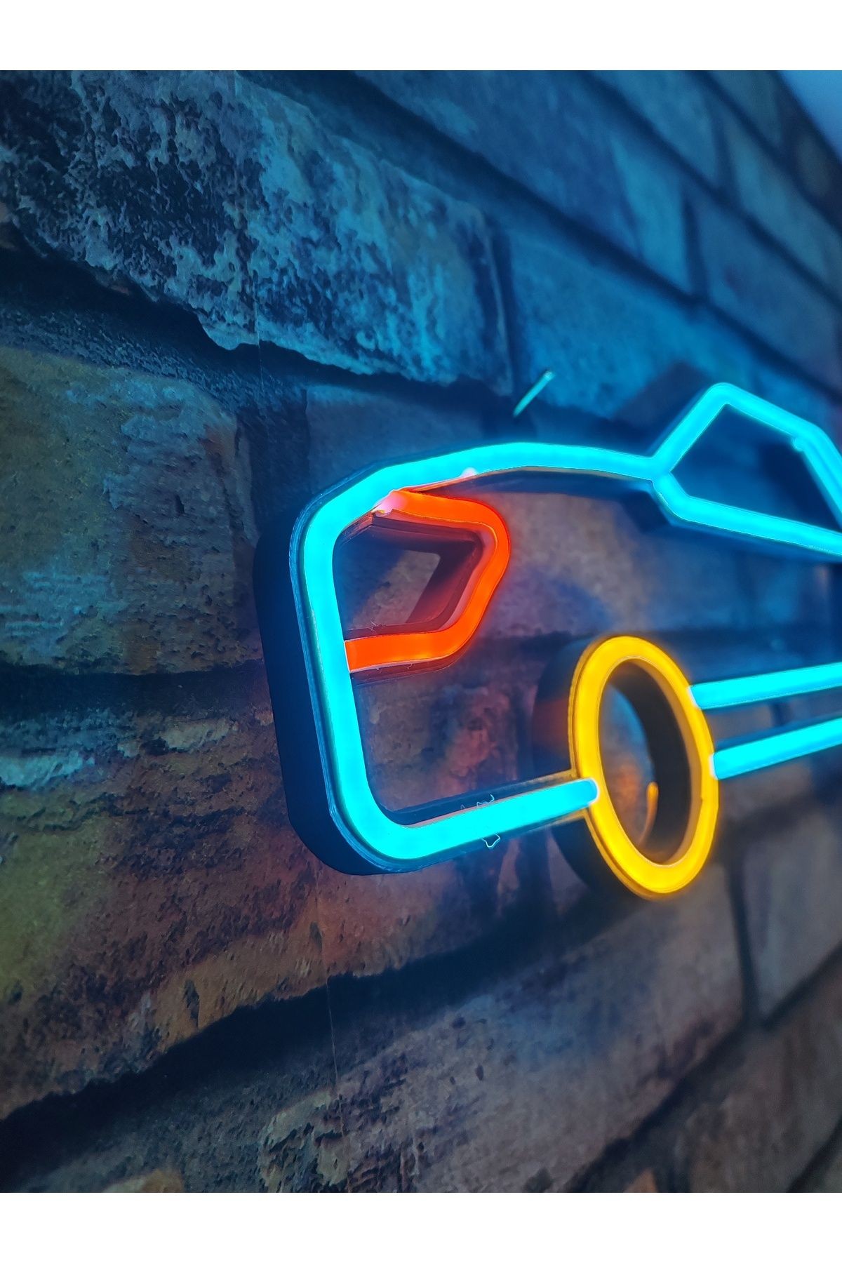 ARABA NEON LED DUVAR SÜSÜ 47x16 CM  ( 3D BOYUTLU YAZICI İLE YAPILMIŞTIR )
