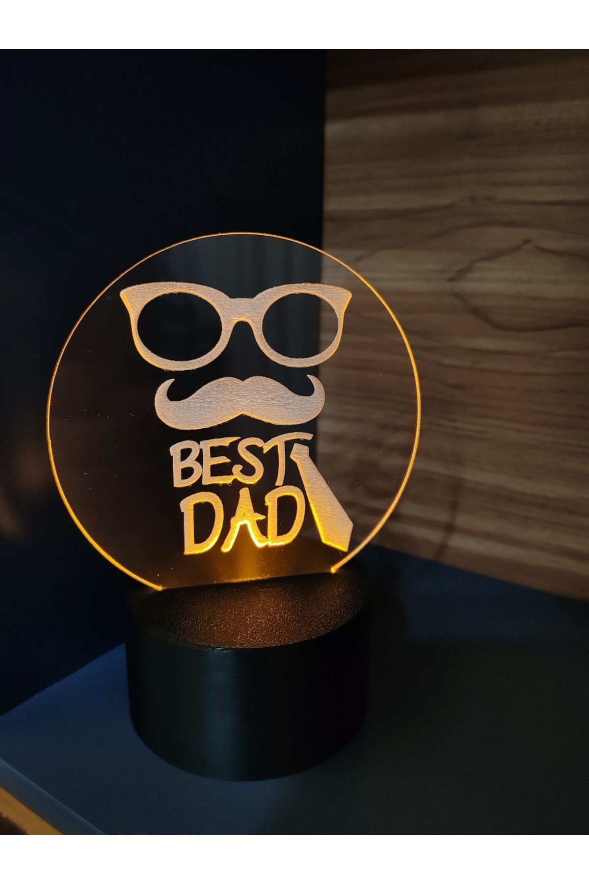 Babalar Günü Best Dad Masa Lambası ( Pilli )