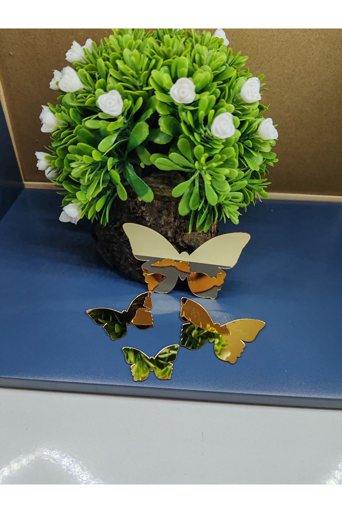KELEBEK GOLD YAPIŞKANLI PLEKSİ (4 LÜ PAKET)